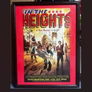 IN THE HEIGHTS MUSICAL, BROADWAY WINDOW CARD/POSTER, CAST SIGNED